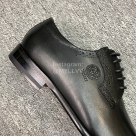 Versace New Leather Lace Up Business Shoes For Men Black