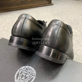 Versace New Leather Lace Up Business Shoes For Men Black