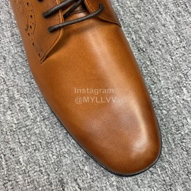 Versace New Leather Lace Up Business Shoes For Men Brown