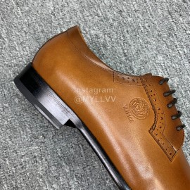 Versace New Leather Lace Up Business Shoes For Men Brown