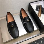 Versace New Black Cowhide Business Shoes For Men