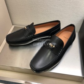 Versace New Black Cowhide Business Shoes For Men