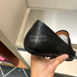 Versace New Black Cowhide Business Shoes For Men