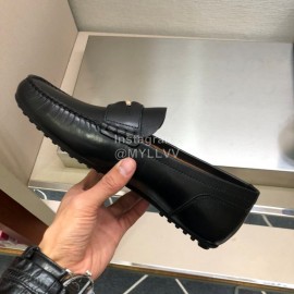Versace New Black Cowhide Business Shoes For Men