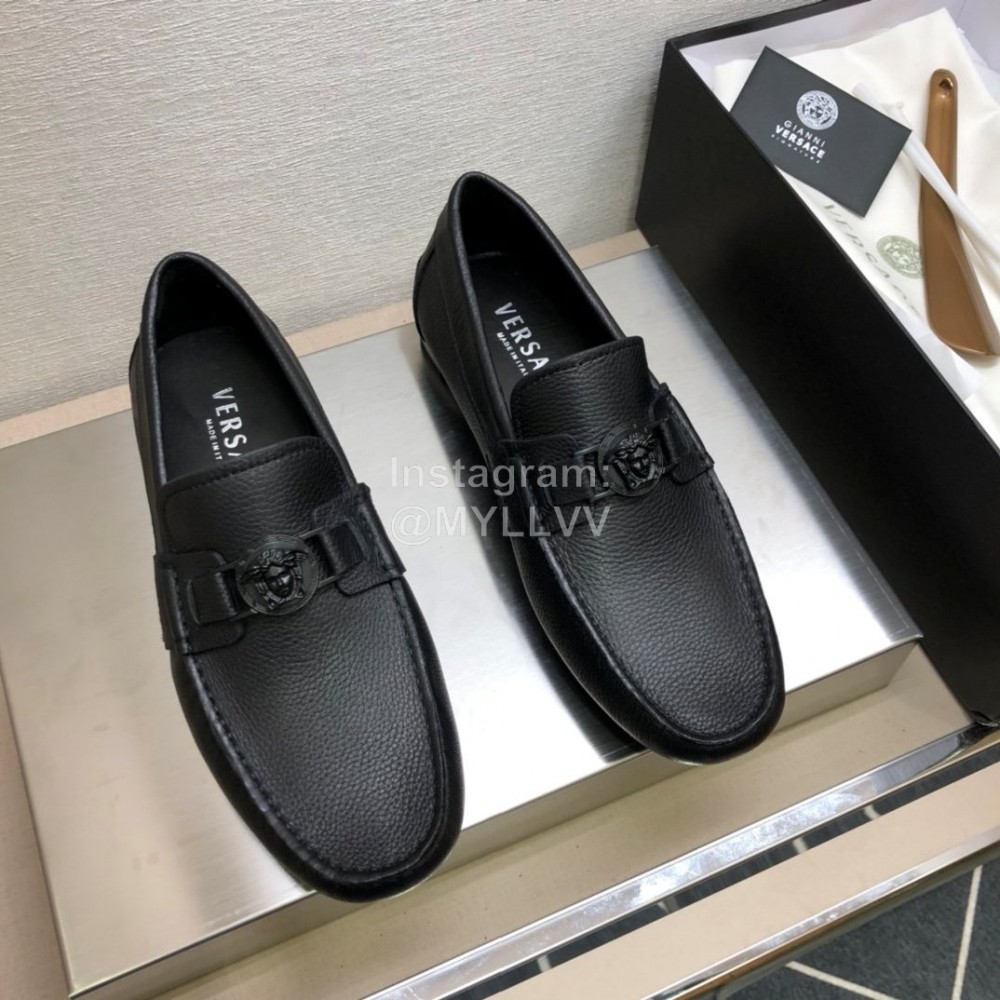 Versace Fashion Cowhide Business Shoes For Men Black