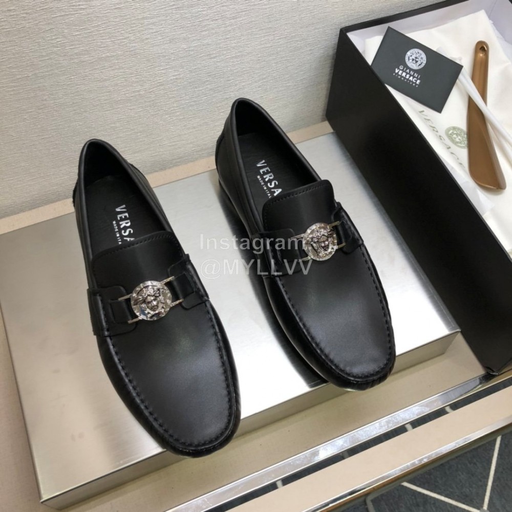 Versace Fashion Black Cowhide Business Shoes For Men