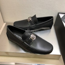 Versace Fashion Black Cowhide Business Shoes For Men