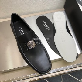 Versace Fashion Black Cowhide Business Shoes For Men