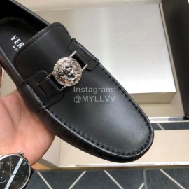 Versace Fashion Black Cowhide Business Shoes For Men