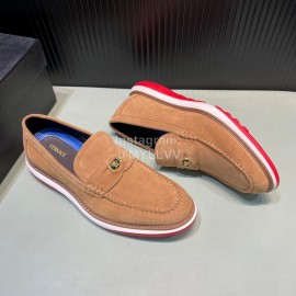 Versace Velvet Cowhide Hardware Buckle Shoes For Men Tan