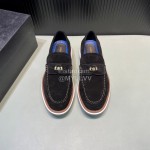 Versace Velvet Cowhide Hardware Buckle Shoes For Men Black