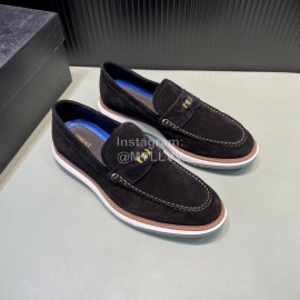 Versace Velvet Cowhide Hardware Buckle Shoes For Men Black