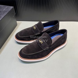 Versace Velvet Cowhide Hardware Buckle Shoes For Men Black