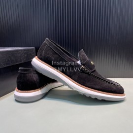 Versace Velvet Cowhide Hardware Buckle Shoes For Men Black