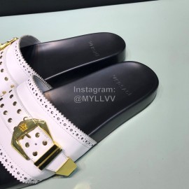 Versace Fashion Leather Slippers For Men White
