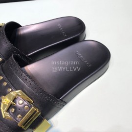 Versace Fashion Leather Slippers For Men Black