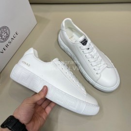 Versace New Calf Leather Casual Sneakers For Men White