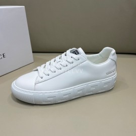 Versace New Calf Leather Casual Sneakers For Men White
