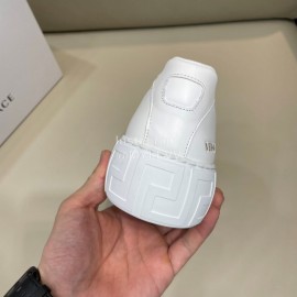 Versace New Calf Leather Casual Sneakers For Men White