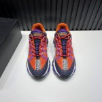 Versace Fashion Leather Thick Soled Sneakers Orange For Men 