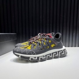 Versace Leather Thick Soled Sneakers For Men 