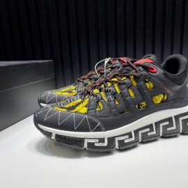 Versace Leather Thick Soled Sneakers For Men 