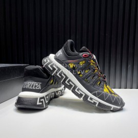 Versace Leather Thick Soled Sneakers For Men 