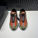 Versace Fashion Leather Thick Soled Sneakers For Men Orange