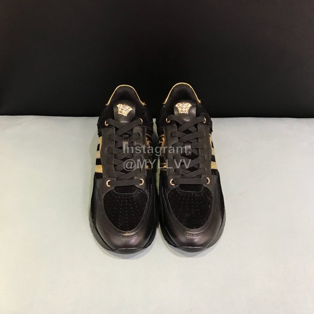 Versace Fashion Cowhide Running Shoes For Men Black