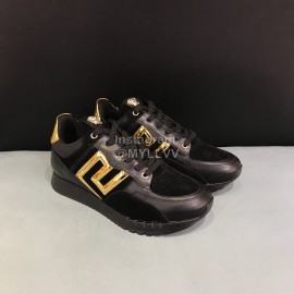 Versace Fashion Cowhide Running Shoes For Men Black