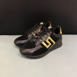 Versace Fashion Cowhide Running Shoes For Men Black