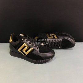Versace Fashion Cowhide Running Shoes For Men Black