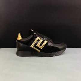 Versace Fashion Cowhide Running Shoes For Men Black
