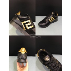 Versace Fashion Cowhide Running Shoes For Men Black