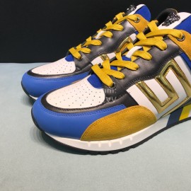 Versace Fashion Cowhide Running Shoes For Men Blue