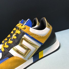 Versace Fashion Cowhide Running Shoes For Men Blue