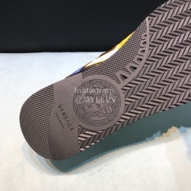 Versace Fashion Cowhide Running Shoes For Men Blue