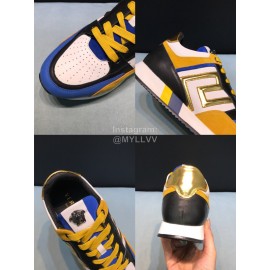 Versace Fashion Cowhide Running Shoes For Men Blue