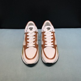 Versace Fashion Cowhide Running Shoes For Men Brown