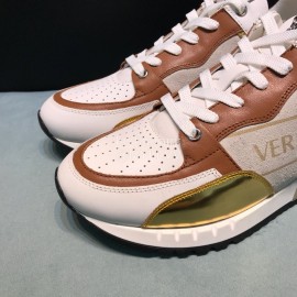 Versace Fashion Cowhide Running Shoes For Men Brown