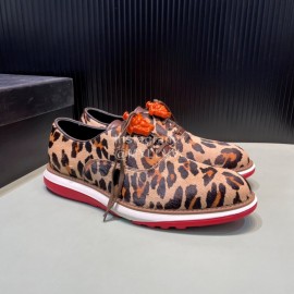 Versace Fashion Leopard Lace Up Casual Shoes For Men