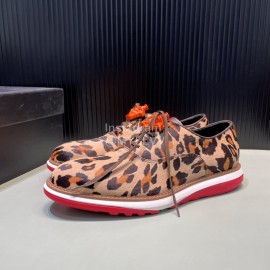 Versace Fashion Leopard Lace Up Casual Shoes For Men