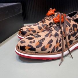 Versace Fashion Leopard Lace Up Casual Shoes For Men