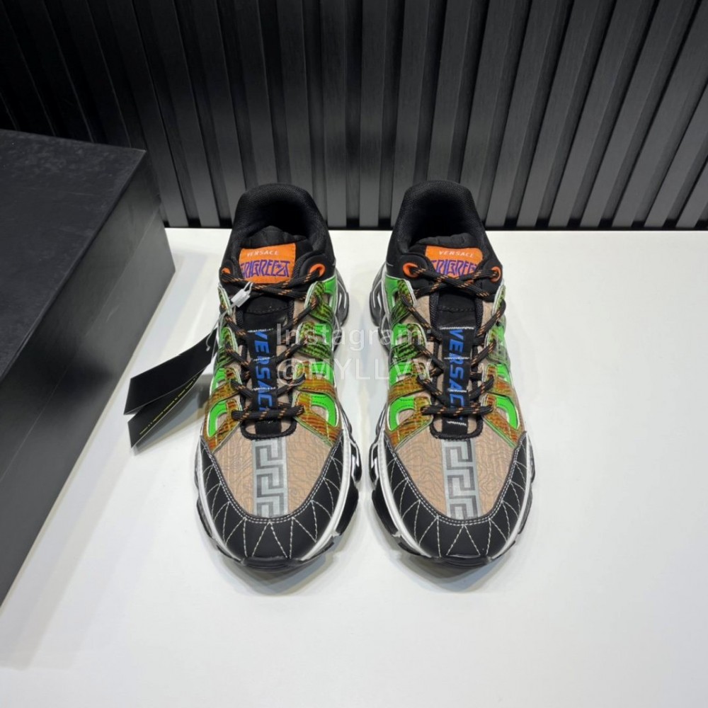 Versace New Leather Thick Soled Sneakers For Men