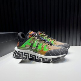 Versace New Leather Thick Soled Sneakers For Men