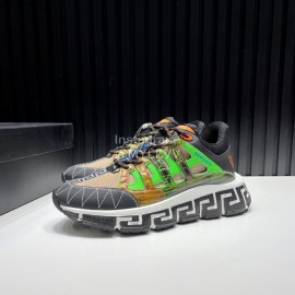 Versace New Leather Thick Soled Sneakers For Men