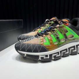 Versace New Leather Thick Soled Sneakers For Men