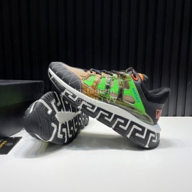 Versace New Leather Thick Soled Sneakers For Men