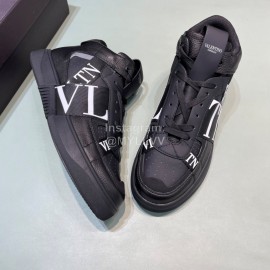 Valentino Garavani Black Leather High Top Sneakers For Men And Women 