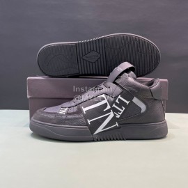 Valentino Garavani Black Leather High Top Sneakers For Men And Women 